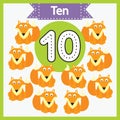 Cover for set of numbers with animals from 1 to 10. Royalty Free Stock Photo